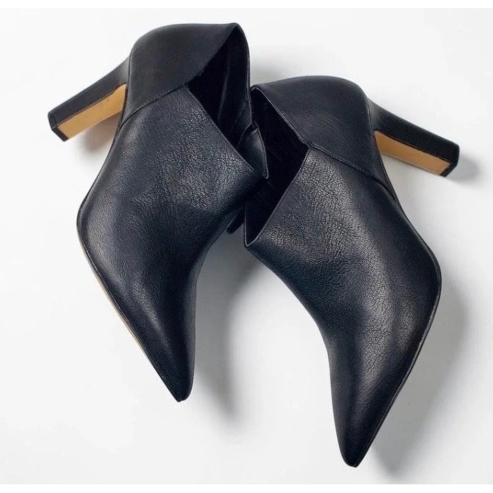 Cole Haan Vestry Bootie Shootie Black Leather Pointed Toe Ankle Booties Zip 9B